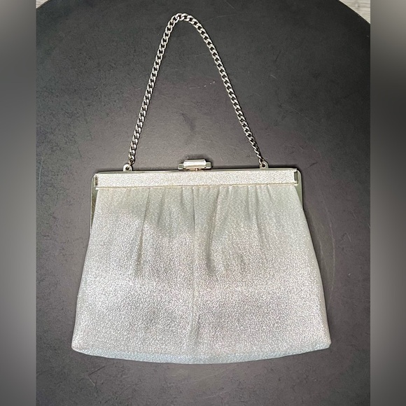 Vintage 1960’s Andé Sparkly Metallic Clutch Evening Bag w/ Chain Strap | Bling - Picture 2 of 14